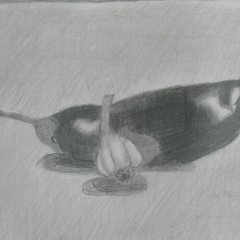 Морозова Ира , 11 лет. Зарисовка овощей (рисунок)